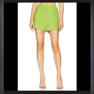 ASTR the Label Amiah revolve linen blend Shorts Kiwi spring casual party $98 M